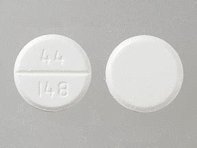 It belongs to the NSAID class of drugs. . 44 148 white round pill